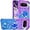 Purple Blue, variant on Gradient Quicksand Case for Google Pixel 9 Pro/Pixel 9 2024 with Ring Kickstand, Bling Sparkle Colorful Liquid Glitter Cover Case for Google Pixel 9 Pro. JB-Pink Green