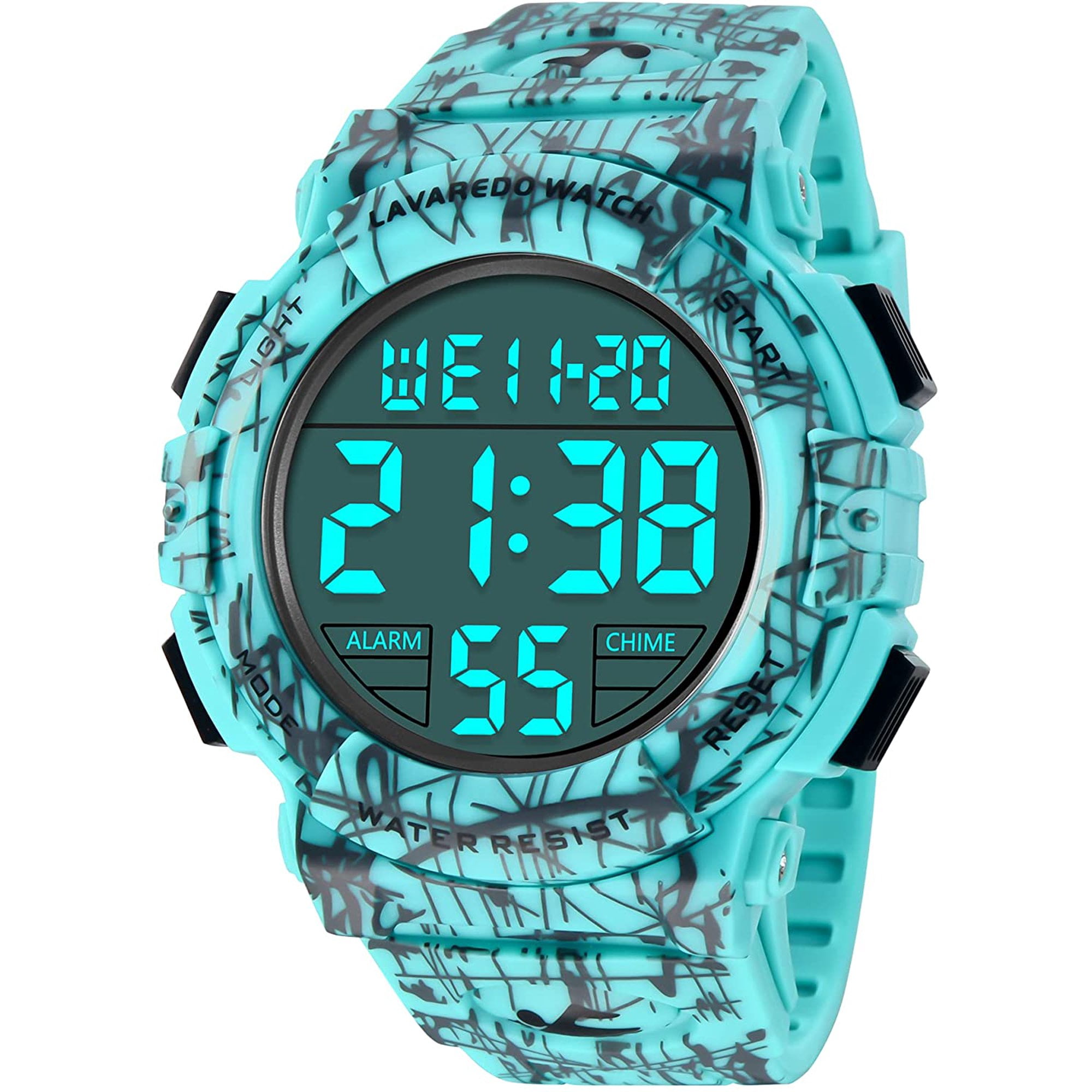 Mens Digital Watches Waterproof Sport Watch LED Backlight, Running