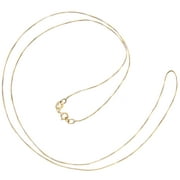 14K Solid Yellow Gold Necklace | Box Link Chain | 22 Inch Length | .60mm Thick | With Gift Box