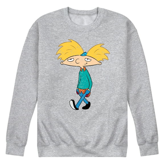 Hey Arnold! - Distressed Arnold - Men's Crew Neck Fleece Pullover