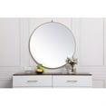 thumbnail image 2 of Metal frame round mirror with decorative hook 39 inch in Brass, 2 of 5