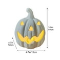 thumbnail image 3 of Ceramic Pumpkin Ornament | White Hollow Openwork Christmas Pattern | LED Lighted Festive Decor | Quirky Holiday Table Centerpiece | Durable Easy-to-Clean Material | 1 Piece, 3 of 9