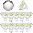 thumbnail image 1 of Bombilla LED GU5.3, luz blanca fría 6000K, MR16 LED 12V 5W equivalente a halógena de 50W, bombillas LED no regulables, paquete de 10, 1 of 5