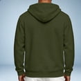 thumbnail image 4 of cfhntfmh Mens Zip up Sweatshirt Casual Drawstring Long Sleeve Hooded Jackets with Pockets Fall Trendy Clothing (Army Green,3X-Large), 4 of 7