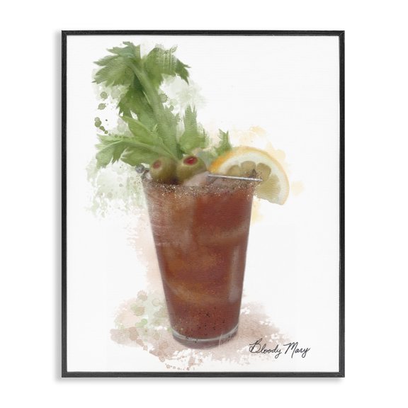 Stupell Industries Modern Modern Bloody Mary Black Framed Giclee Art, 11 x 14, by Matthew Piotrowicz