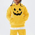 thumbnail image 2 of Girls Oversized Hoodies Halloween Pumpkin Graphic Hooded Sweatshirts Teen Kids Cute Funny Pullover Tops Cotton Casual Fashion Sweater, 2 of 6
