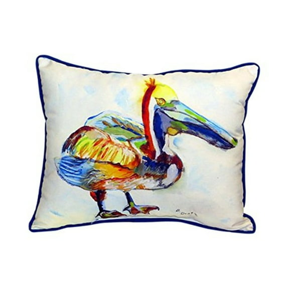Betsy Drake HJ983A Heathcliff Pelican Indoor & Outdoor Throw Pillow- 16 x 20 in.