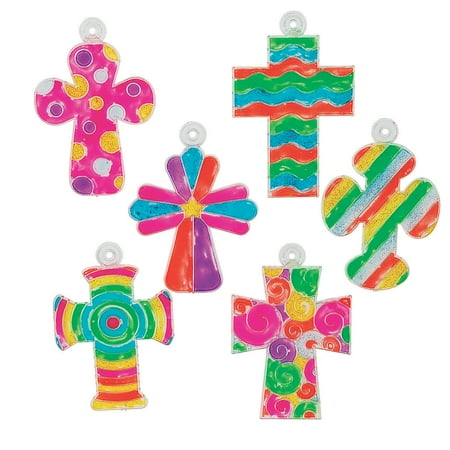 Fairy Suncatcher - Fun Express - Cross Suncatchers - Craft Supplies - Bulk Craft Accessories - Suncatchers - 24 Pieces