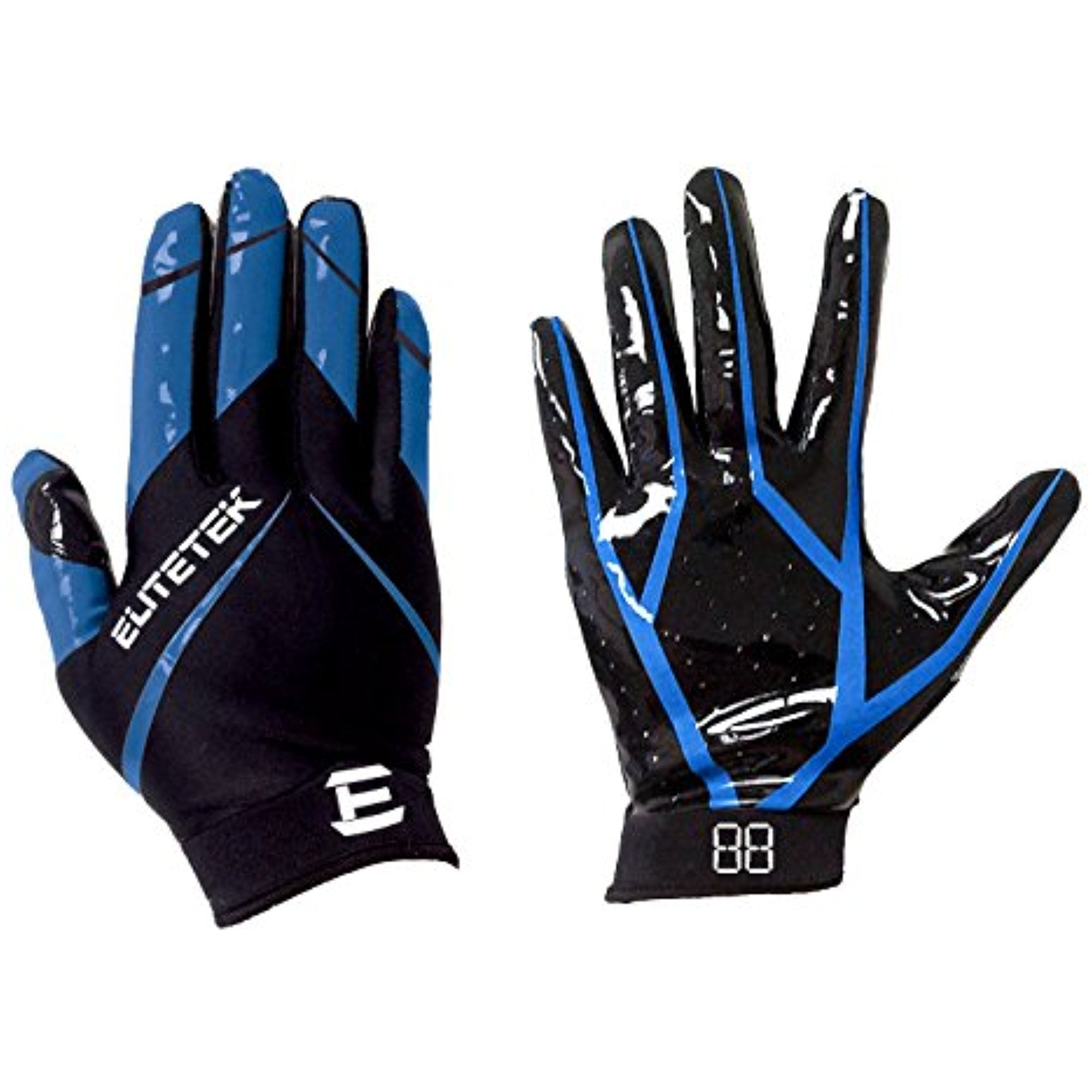 EliteTek RG14 Football Gloves (Blue, Youth XXS)