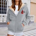 thumbnail image 2 of WILLBEST Sudadera de Mujer de Invierno Informal con Cremallera y Capucha Estampada Sudadera Suave y Cálida para Deportes Al Aire Libre Y XXX-Grande, 2 of 5
