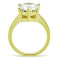 thumbnail image 3 of Women's Gold Stainless Steel Engagement Ring with Cubic Zirconia - Size 10, 3 of 5