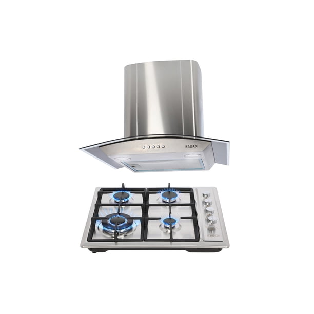 Campana Pared ODIPO Marex Vulcano 60 CMS Cristal Curvo Tipo Pared Contr Elec Y Parrilla Acero Inox 60 CM 4 Q
