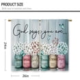 thumbnail image 2 of Farmhouse Wooden Sunflower Barn Kitchen Curtains Country Flower Wood Small Short Cafe Window Curtains Rustic Floral Western Bathroom Drapes Treatment Tier Curtains 2 Panels (27.5x39 Inch), 2 of 6