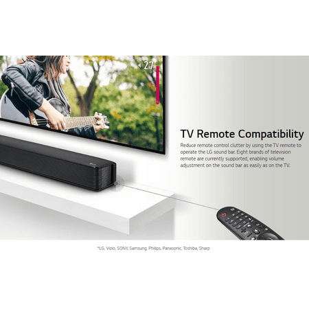 LG - 2.0-Channel Soundbar with 40-Watt Digital Amplifier - Black