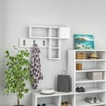 thumbnail image 2 of Ada Home Decor Furniture Halsted White Wall Coat Rack with Shelf, 2 of 7