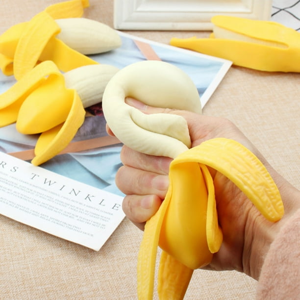 Banana Silicone Squeeze Toys Hand Peeling Fruits Peeling Stress Gift Squeezing Music Spoofing Relief Artificial Bananas Walmart