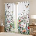 thumbnail image 2 of jejeloiu Cute Flowers Curtains Pack of 2 (42x84 Each),White Green Curtains Blackout For Girls Teens, 2 of 6