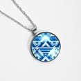 thumbnail image 4 of Flag of Israel Stunning Glass Circular Pendant Necklace – Elegant Jewelry Piece for Women, 4 of 5