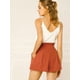 thumbnail image 4 of Pantalones Cortos de Verano Para Mujer Con Cintura Alta Allegra K Rojo naranja XL, 4 of 6