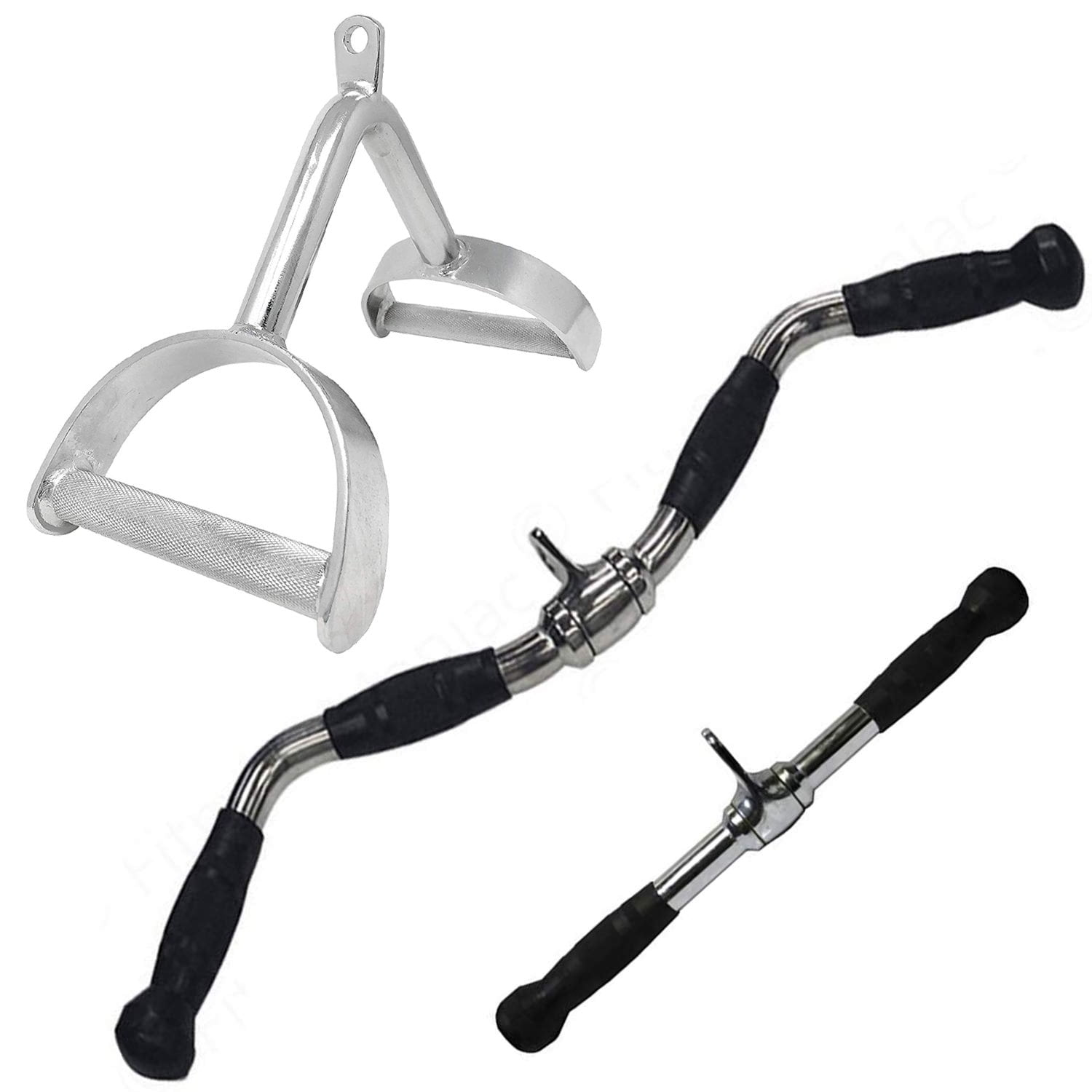 FITNESS MANIAC Double Stirrup D Handle 30" LAT 20" Straight Bar