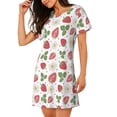 thumbnail image 2 of Rocae Strawberry for Nightgowns for Women Sleep Shirts Short Sleeve Nightshirt Pullover Nightdress, 2 of 6