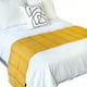 thumbnail image 1 of Pie de cama matrimonial MACAR tejido artesanal mostaza, 1 of 4