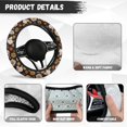 thumbnail image 4 of KUIFORTI Skull Flower Car Seat Cover Set of 6 with Auto Center Console Armrest Pad Auto Seat Belt Cover Steering Wheel Cover Full Protection Suitable for Most Cars,SUV,Sedan, 4 of 6