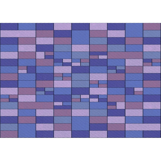 Ahgly Company Machine Washable Indoor Rectangle Transitional Purple Amethyst Purple Area Rugs, 7' x 10'