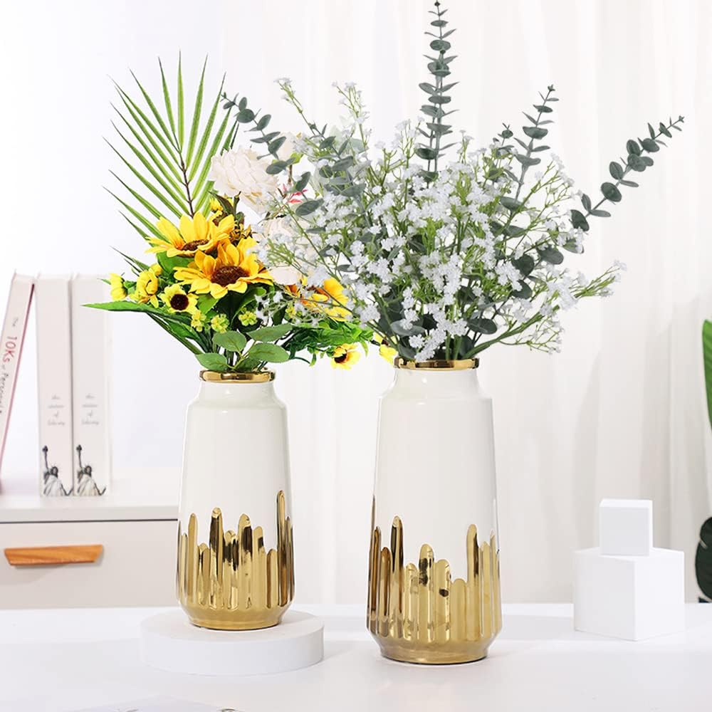 Artificial Eucalyptus Stems Leaves Babys Breath Bouquet- 20pcs Gypsophila Artificial Flowers and Faux Greenery Eucalyptuses for Vase Centerpiece Wedding Home Decor