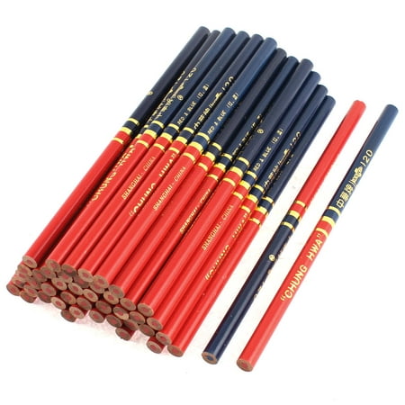 50 Pcs Woodworking Dual Color Red Blue  Graphite Mark Drawing Writing