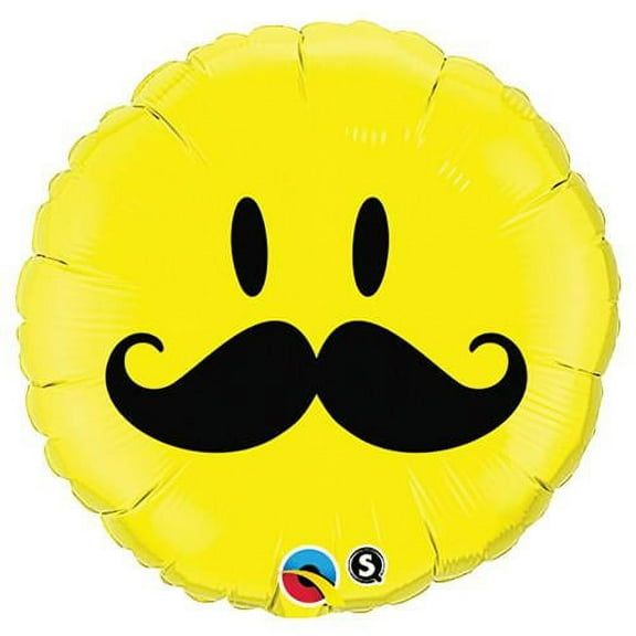 LOONBALLOON Smile Balloons, 18″ SMILE FACE MUSTACHE