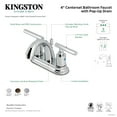 thumbnail image 7 of Kingston Brass FB5618CML Manhattan Double-Handle 4" Centerset Bathroom Faucet with Pop-Up Drain, Brushed Nickel, 7 of 7