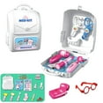 thumbnail image 2 of Kids Pretend to Play Set Toys  Children‘s Simulation Jewelry Dressing Table Toothbrush Tool Set Kitchen Tableware with Backback Box for Boys Girls  White, 2 of 9