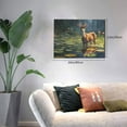 thumbnail image 2 of Logiee Peaceful Deer Lily Pond Print Canvas Wall Art,Canvas Picture Prints with Frame, Wall Art Decorative,Canvas Decorative,Suitable for Living Room Bedroom Office Room 30x40, 2 of 6