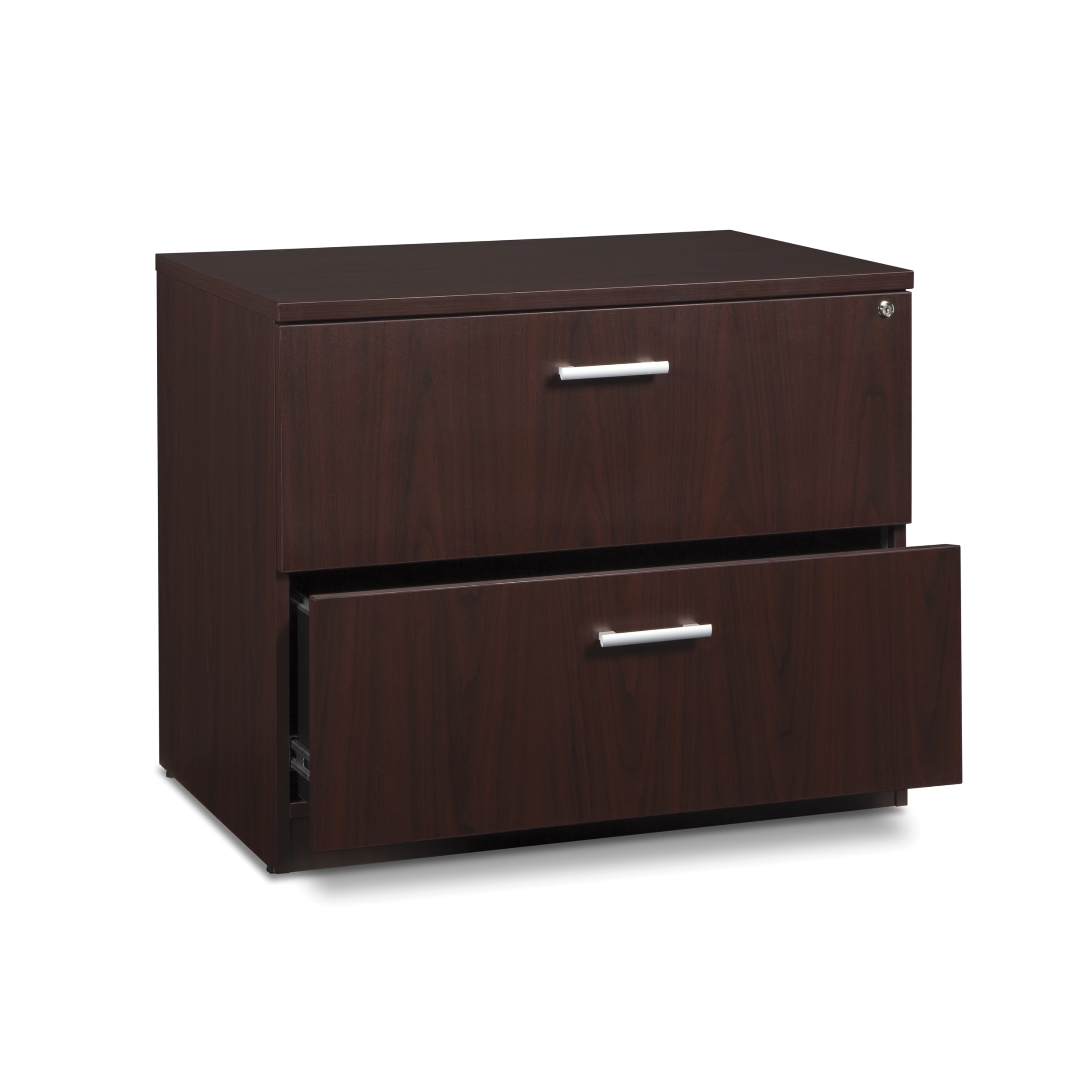 Ofm Fulcrum Series Locking Lateral File Cabinet 2 Drawer Filing Cabinet Mahogany Cl L36w Mhg Walmart Com Walmart Com