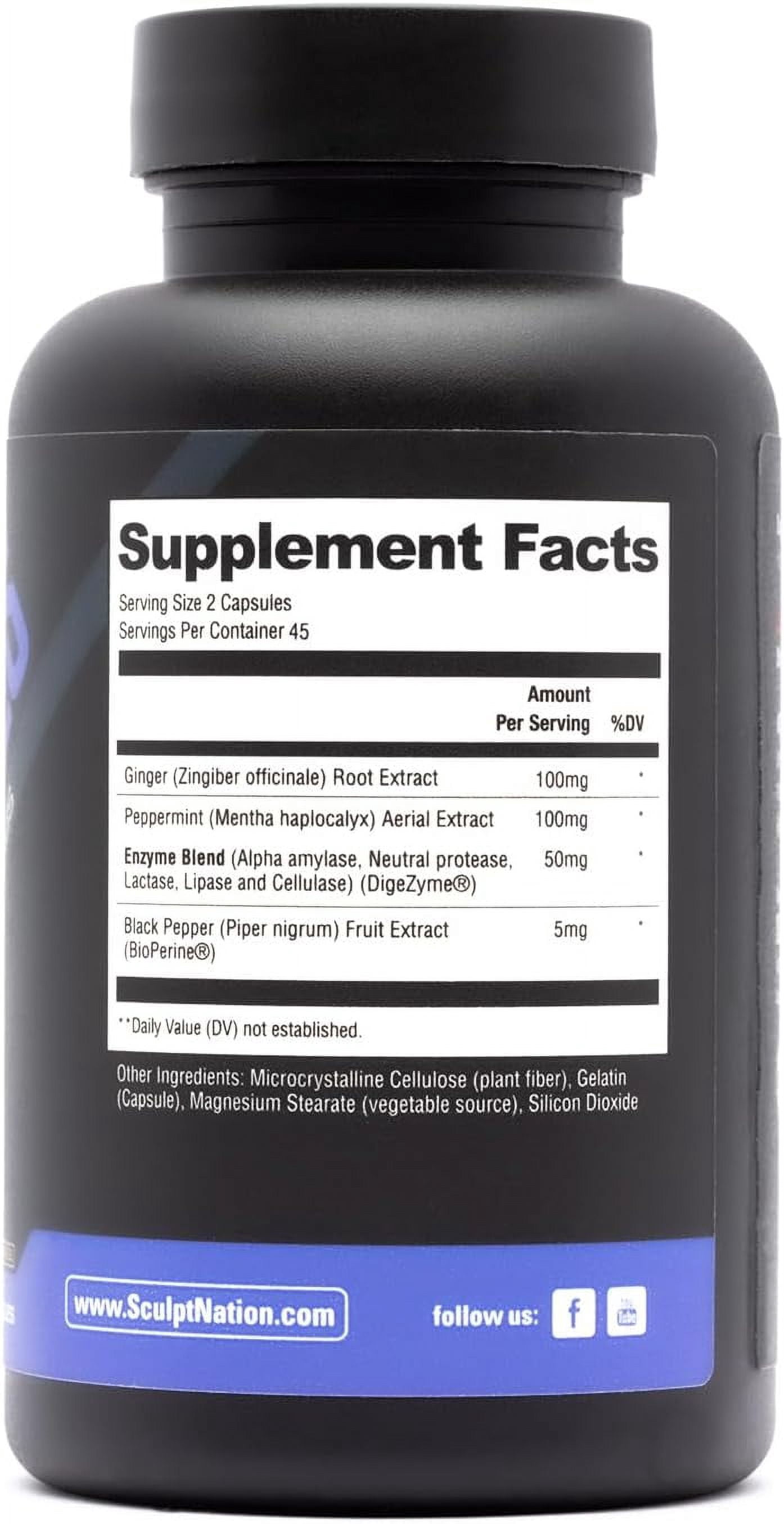 Sculpt Nation Digestive Enzymes Capsules for Gut Health and Bloating Support 90 Count