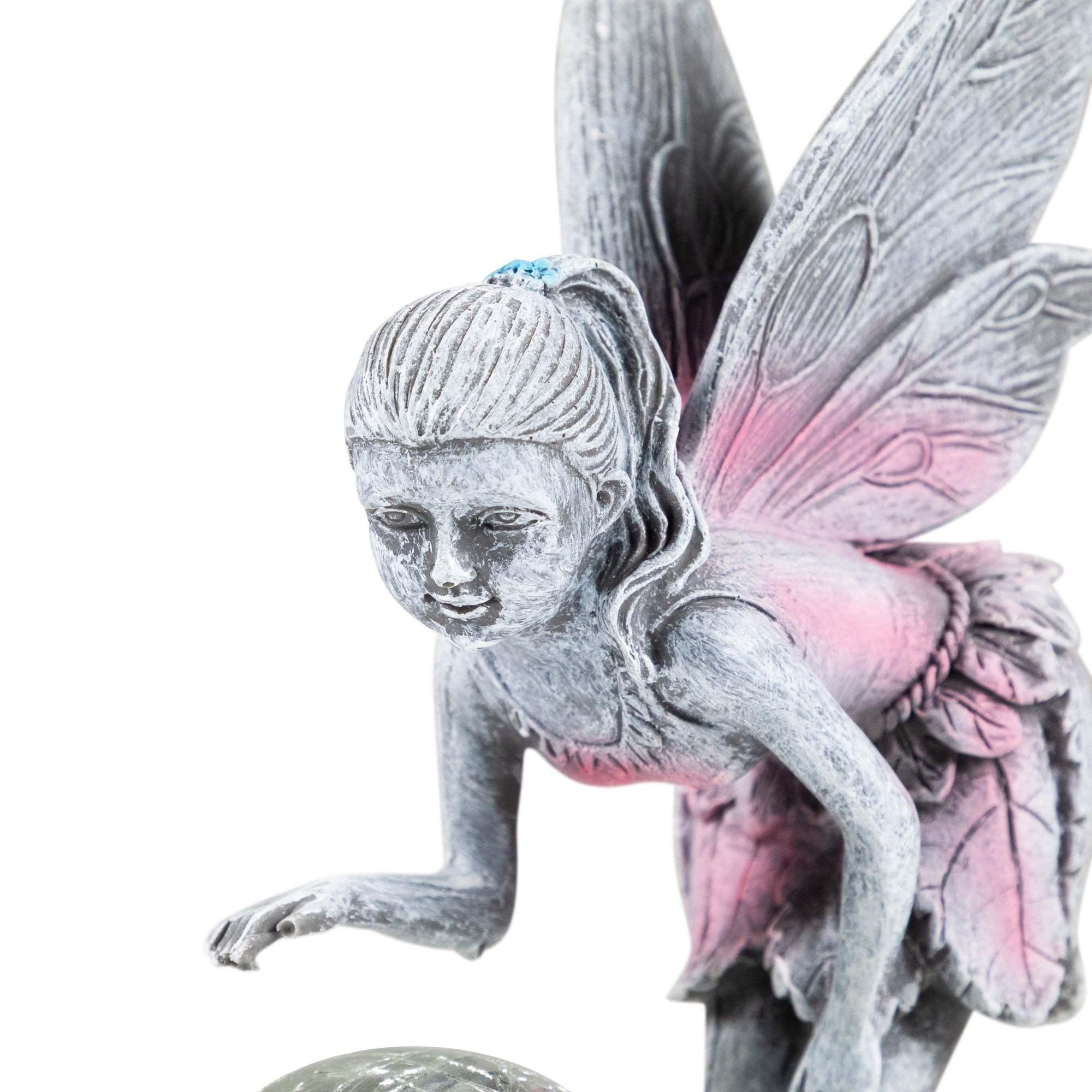 Northlight Solar Lighted Fairy with Gazing Ball Outdoor Garden Statue - 11"