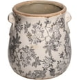 thumbnail image 2 of Planters for Indoor Outdoor Plants, Vintage Ceramic Pots for Plants, Rustic Tuscan Planter & Decor, Plant Pots Indoor with Drainage Hole, 6.68in. Flower Pot for Indoor Plants, Rustic Grey, 2 of 15