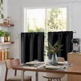 thumbnail image 2 of Chyhomenyc Short Blackout Curtains 24 Inch Length, Rod Pocket Kitchen Curtains for Small Windows, Half Window Tier Curtains for Basement Cabinet Camper RV Bunk, 2 PCS, Each 30Wx24L, Black, 2 of 8