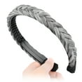 thumbnail image 4 of DIGUAN Headband Synthetic Hair Plaited Headband Braid Braided With Teeth Hair Band Accessories for Women Girl Width 1 Inch (Salt/Pepper), 4 of 7