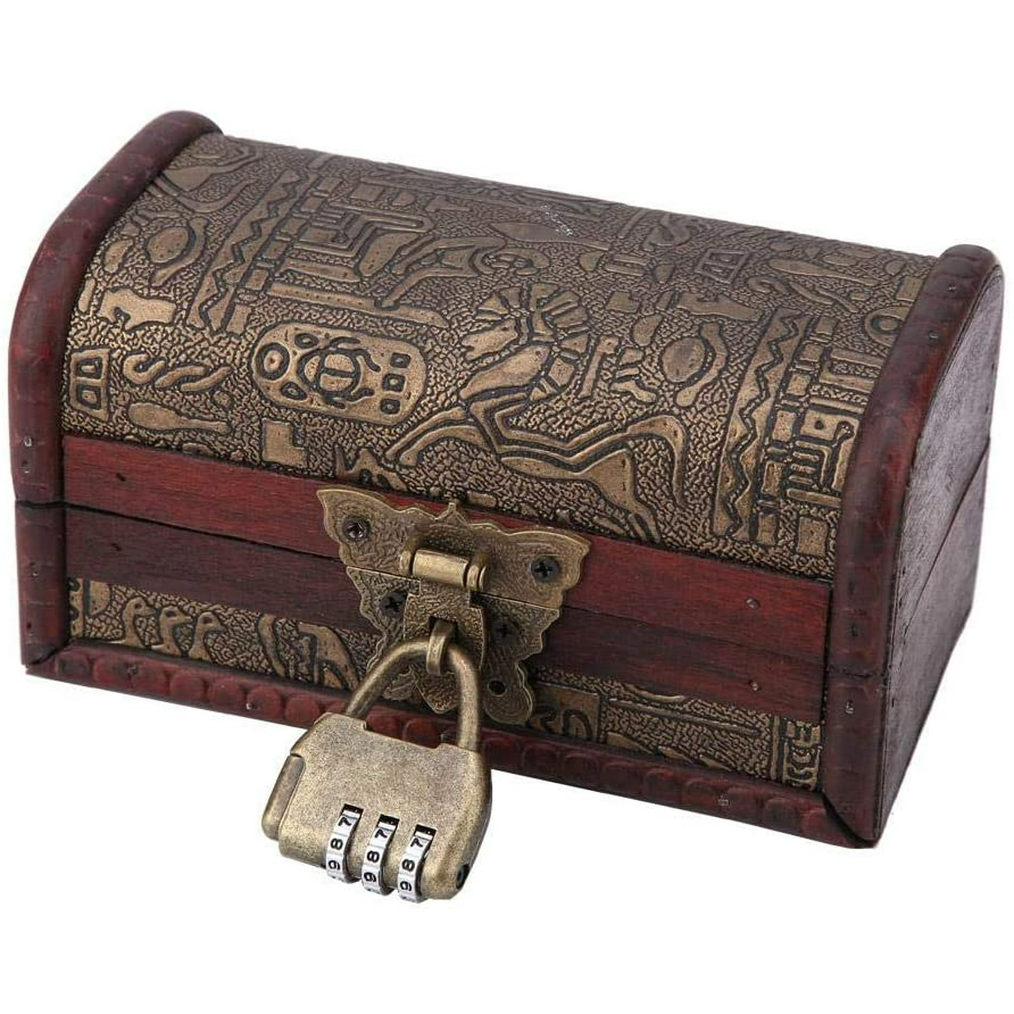 Wooden Jewelry Box, Vintage Jewelry Storage Box Container for Ring