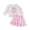 A48 Pink, variant on Yuncity Girls 2 Piece Outfit Set Fall Winter Peter Pan Collar Pumpkin Embroidery Long Sleeve Top Tiered Ruffle Skirt Holiday Party Clothes Size 12-18 Months