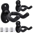 thumbnail image 1 of Colgador de pared para guitarra, paquete de 3 ganchos de metal negro, soporte para guitarra acústica, eléctrica, bajo, ukelele, banjo, mandolina, 1 of 8