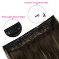 thumbnail image 4 of SHCKE 18 Inch 150g Secret Hair Extensions Curly Invisible Hair Extensions with Transparent Adjustable Wire Removable Secure Clips Synthetic Hairpieces for Women Dark Brown Mix Ash Blonde, 4 of 5