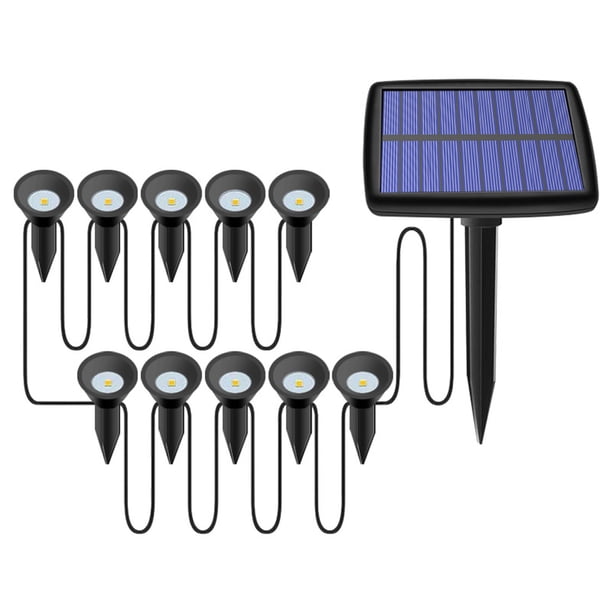 Yhmxh Utensilios de cocina Céspedes para jardín al aire libre, fáciles de instalar, con panel solar ABS y múltiples luces que iluminan el camino. Luces solares de jardín con luz cálida.