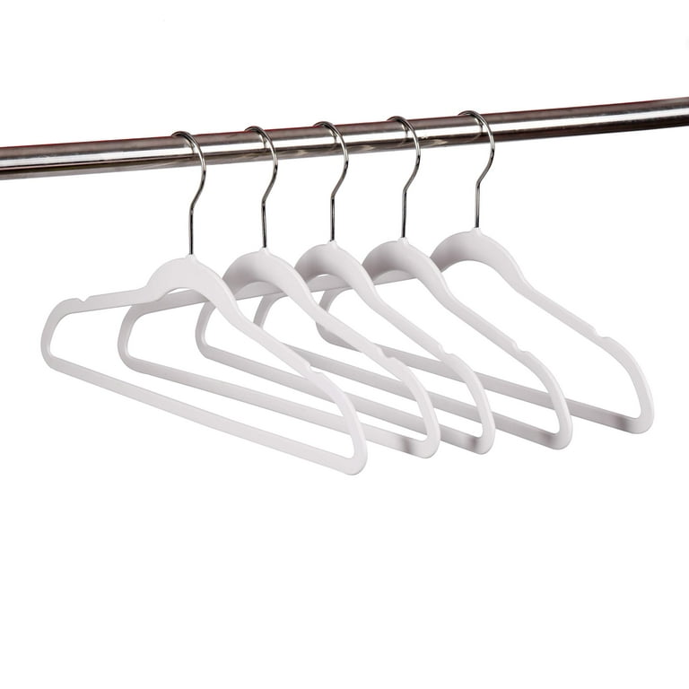 Quality Hangers Quality Plastic Non Velvet Non-Flocked Thin Compact Hangers Swivel Hook Gray (50)