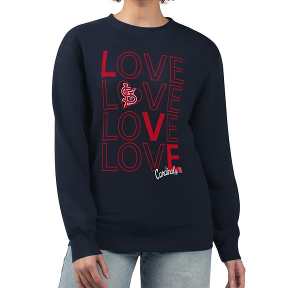 Women's G-III 4Her by Carl Banks Navy St. Louis Cardinals Love Team Logo Fleece Pullover Sweatshirt