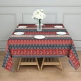 thumbnail image 3 of Red and Blue Christmas Knitted Pattern Square Tablecloth,Waterproof Square Table Cover,Wipeable Spillproof Washable Table Cover for Home Kitchen Party Decor 42"X42"(107x107cm), 3 of 6