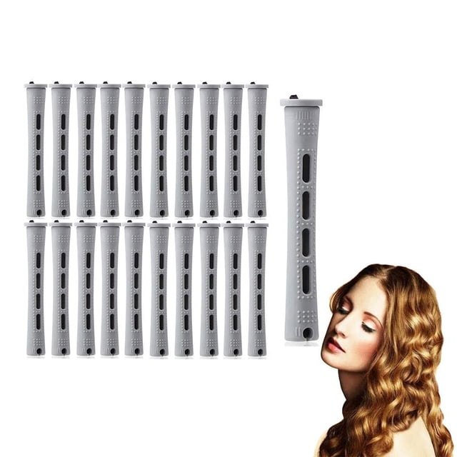 Ensemble de 20 Rouleaux à Cheveux Tiges de Permanente 5 Tailles Rouleaux à Cheveux Tiges en Plastique Froides Tiges de Permanente Bigoudis Outil de Coiffure