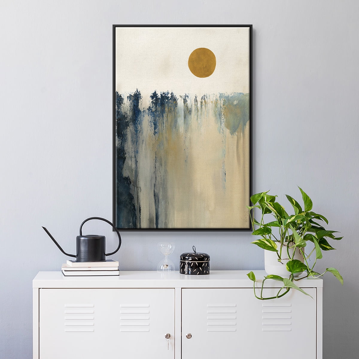 Equilibrium Framed Premium Gallery Wrapped Canvas - Ready to Hang - 27 x 41 - Black Floating Frame